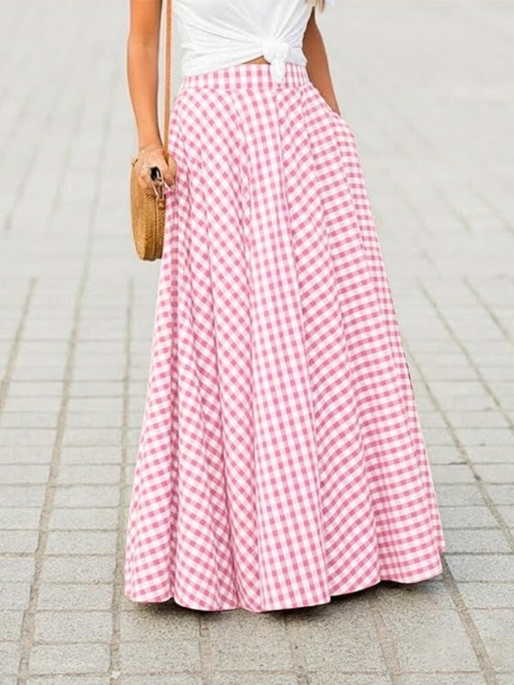 Women's Plaid Gingham Maxi Skirt - NWT - Size Small